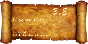 Blocher Eliz névjegykártya